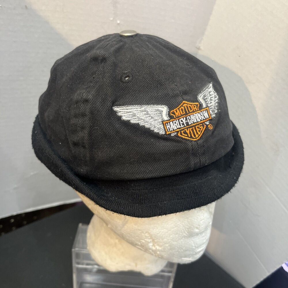 Mens Vintage 1990s Harley-Davidson brimless docker cap Designed cap